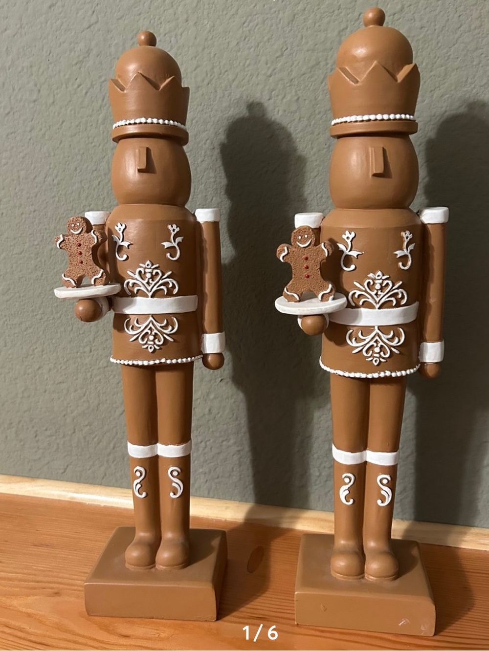 Holiday Time Gingerbread Nutcracker Figurines set of 2 NWT